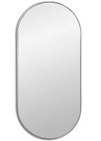 Капсульное настенное зеркало Kapsel M Silver (Капсел) 95*45 см в тонкой серебряной раме
