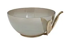 69-22763 Чаша декорат."Флора (Flora)" стекло, мет.зол. 34,5*30*16,5 см
