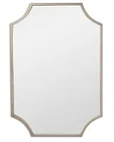 Фигурное настенное зеркало в тонкой золотой раме Lyra Silver (Лира) Svart 95*65 см