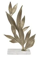 69-20073 Декор настольный "Флора (Flora)" зол.мет./мрам.бел 34*19.5*51см