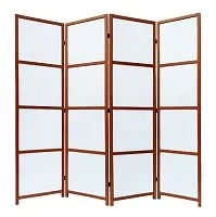 Ширма из дерева и акрила 4 панели, цвет орех 176×2×180 см