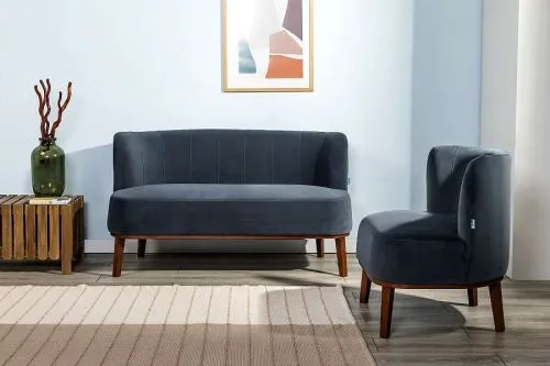 Диван в скандинавском стиле Diag grey 75*62*132 см фото 2