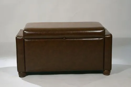 Банкетка с ящиком, коричневая иск.кожа (каштан) 51*46*100 см