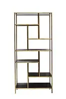 46AS-SH1452-GOLD Стеллаж  золотистый/темн.ст. 80*35*180см