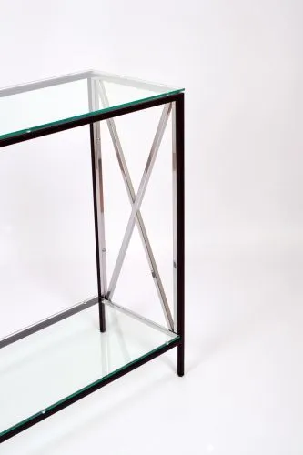 Консольный стол 1031-CB_S clear черный муар, серебряный AllConsoles 100x35x80 фото 3