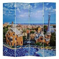 Ширма Парк Гуэль, Барселона (4 секции), иск. холст, 188×2×177 см