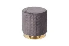 GY-BEN8143GOLD-DG Банкетка велюр темно-серый/золото d42*46см					