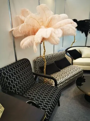 Лампа настольная с перьями  FEATHER LAMP, Цвет: розовый фото 3