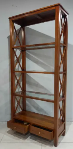 Широкая деревянная этажерка с ящиками ROP2D-M (цвет Орех) фото 4
