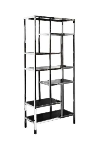 46AS-SH1076-SILVER Стеллаж серебристый/темн.ст. 80*35*180см фото 2