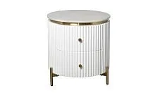 77IP-GD009-TUMB/1 Тумбочка 2 ящика с мраморной столешницей d51*55см					