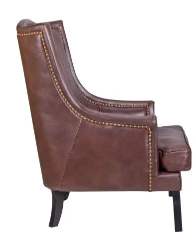 Кресло кожаное с ушами Chester leather фото 3
