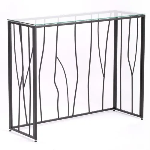 Консольный стол 1021-CB clear черный муар AllConsoles 100x35x80