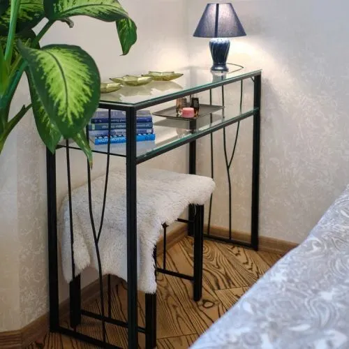 Консольный стол 1121-CB clear черный муар AllConsoles 100x35x80