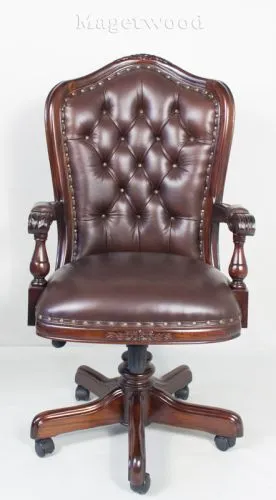 Кресло руководителя 15303 brown натуральная коричневая кожа