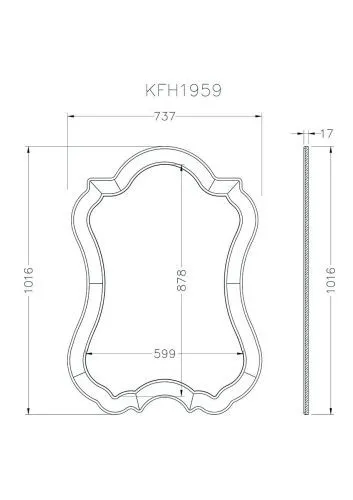 KFH1959 Зеркало 1016*737*17мм фото 2