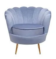 Кресло ракушка голубое Pearl sky 75*75*85 см