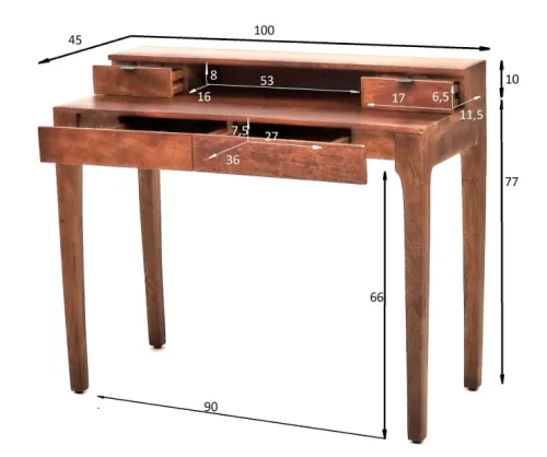 Письменный стол-бюро Маскат 100х45х86 см, тёмный манго фото 7