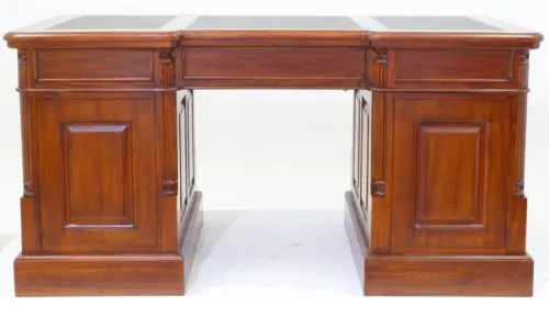 Письменный стол двухтумбовый W010-C BROWN из массива махагони 180 см Фото фото 3