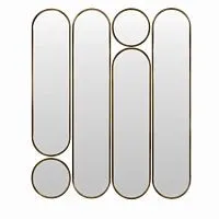 Deko mod.4 Gold Сет из 6-ти зеркал 2x35*160, 2х35*125 см, 2хØ35 см