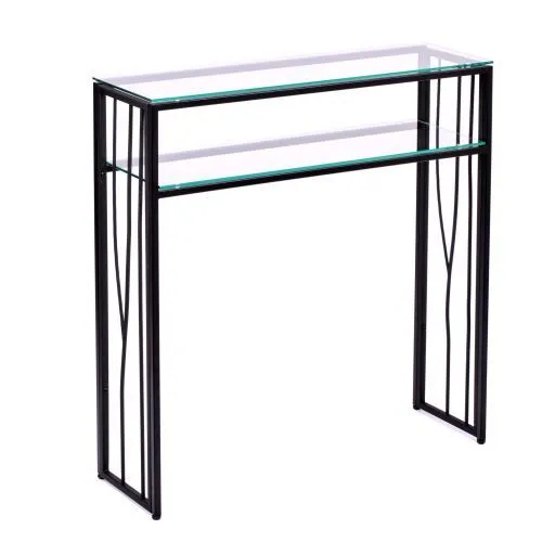Консольный стол 1124-CB clear черный муар AllConsoles 80x25x80