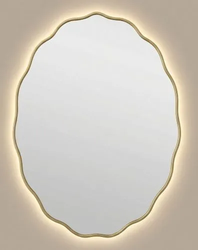 Fancy Oval LED Gold Зеркало в раме с подсветкой