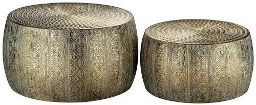 Столики интерьерные Мадагаскар, набор 2 предмета 60х60х32; 50х50х25см