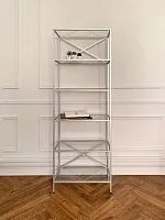 Стеллаж Равена из металла, серебро 175*30*60 см