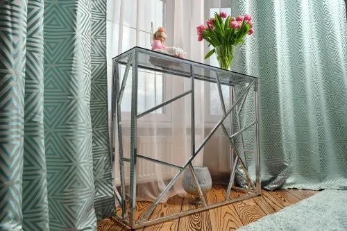 Консольный стол 1052-CS grey серебряный AllConsoles 100x25x80 фото 3