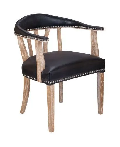 Стул Tanner black leather, натуральная черная кожа фото 2