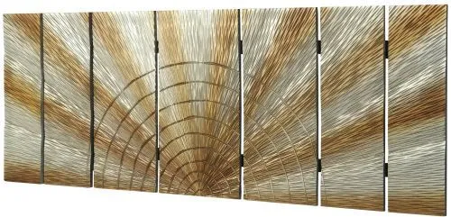 Панно Сияние 60*4*160 см из фрезерованного МДФ, серебристо-золотой фото 3