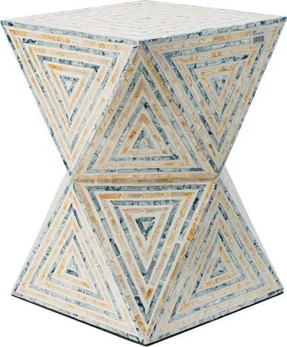 Столик акцентный из раковин устриц 35x35x50см