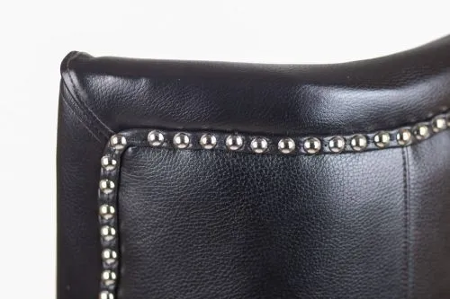 Кресло кожаное с ушами Chester black leather фото 3