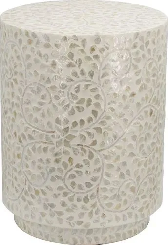 Столик акцентный с отделкой раковинами устриц 35x35x45см