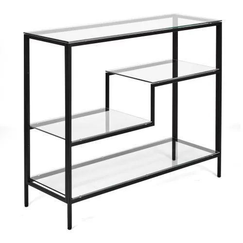 Консольный стол 1011-CB clear черный муар AllConsoles 100x35x80
