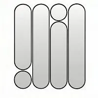 Deko mod.4 Black Сет из 6-ти зеркал 2x35*160, 2х35*125 см, 2хØ35 см