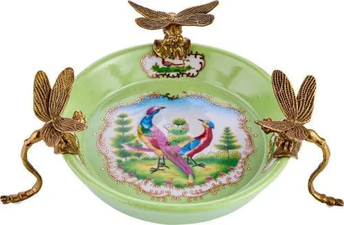 Блюдо на стрекозах 22x22x8см