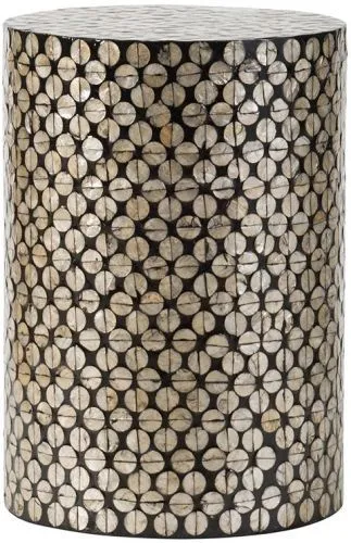 Столик акцентный с отделкой раковинами устриц 35x35x50см