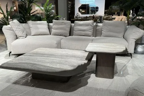 58DB-04056 Стол журнальный Травертин (Travertine) 60*60*48см фото 5