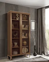 Библиотека / книжный шкаф Palmari орех на металлических ножках 210*41*102 см