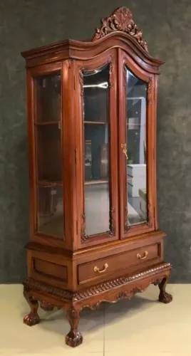 Витрина Чиппендейл из массива махагони DCCGA-M (орех) 110х50х210 см Фото фото 16