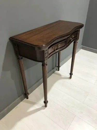 Консоль с ящиками из массива T026 орех, 80х35х78 см фото 5