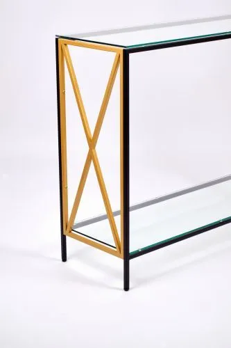Консольный стол 1031-CB_G clear черный муар, золотой AllConsoles 100x35x80 фото 2