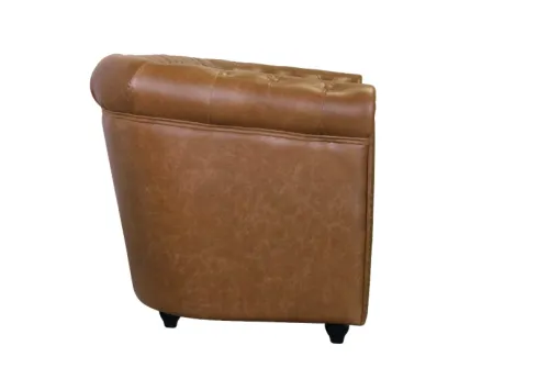 Трехместный кожаный диван Karo Brown leather 3S, 184х76х74 см фото 6