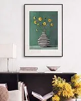 Постер "Flowers & striped vase"