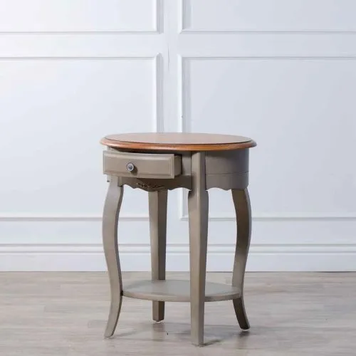 Овальный столик прованс ST9331S-GREY Belveder серый, 65*43*55 см фото 2