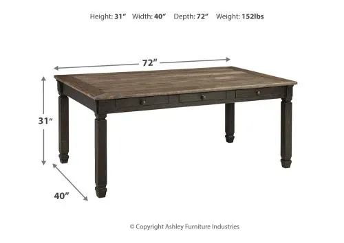 Обеденный стол Tyler Creek D736-25, черный / 78*101*183 см фото 2