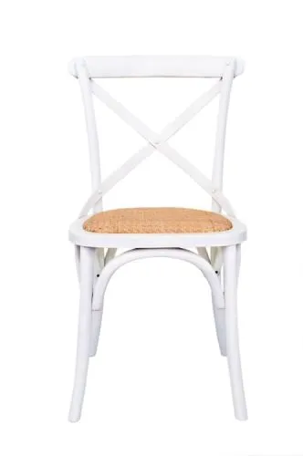 Стул венский CROSS BACK WHITE белый массив/ротанг
