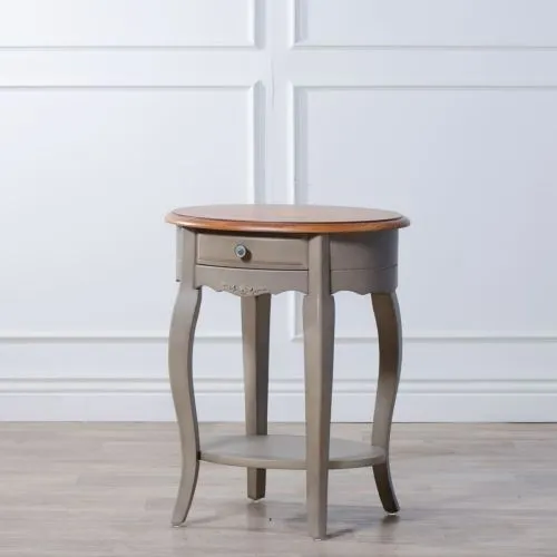 Овальный столик прованс ST9331-GREY Belveder серый, 72*43*55 см