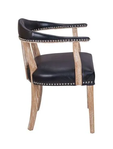 Стул Tanner black leather, натуральная черная кожа фото 3